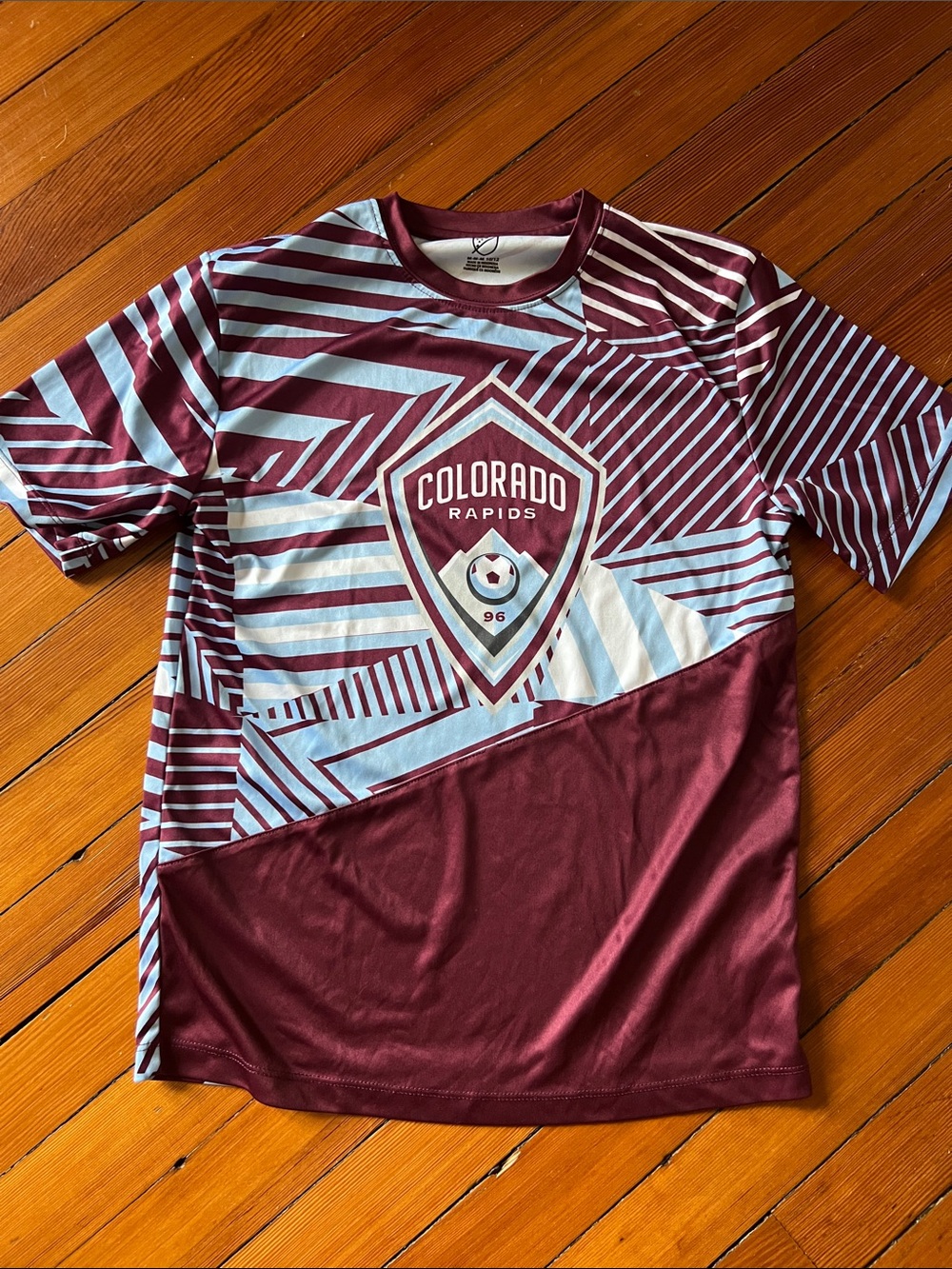 Colorado Rapids Kids Short Sleeve Tee - Maroon & Light Blue